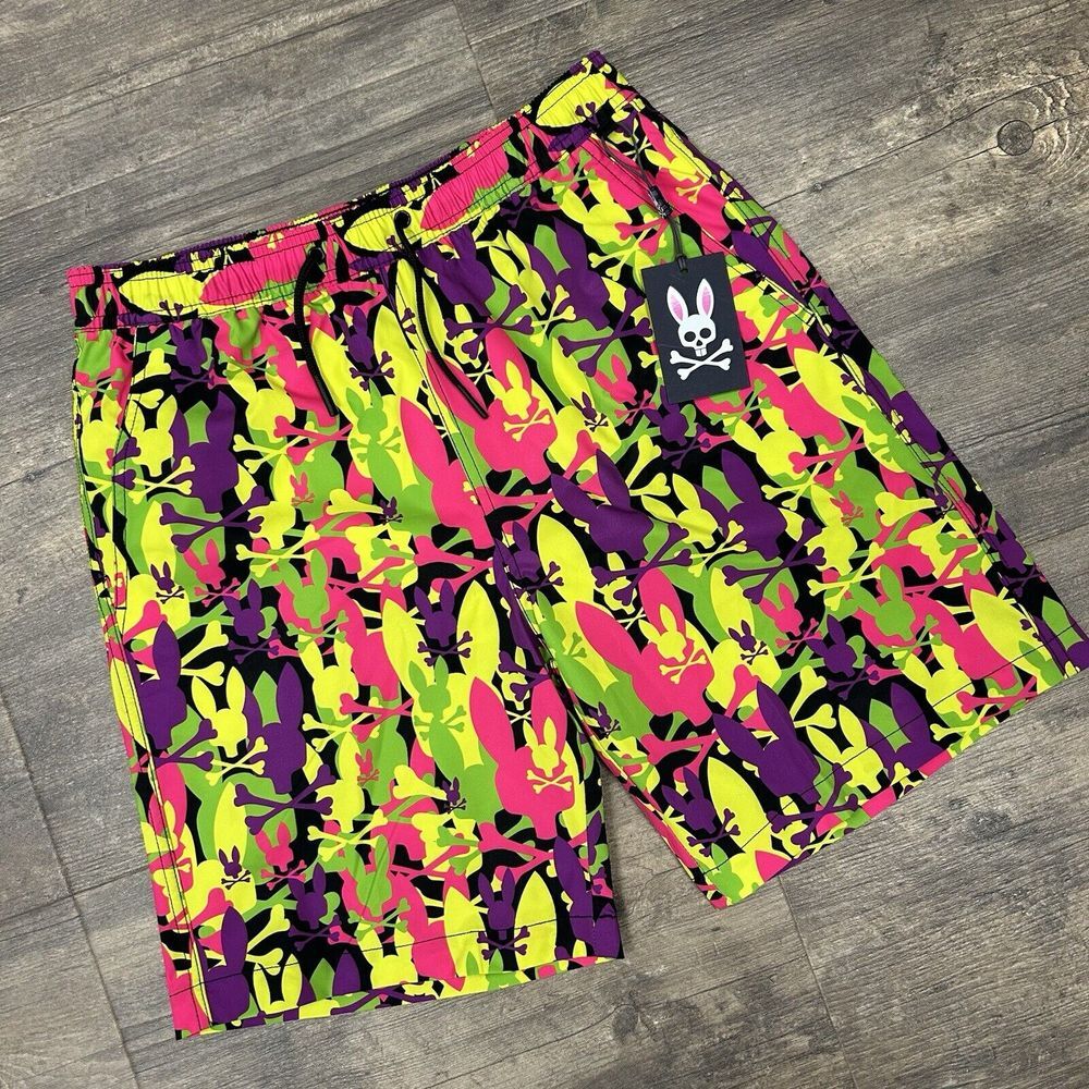 NWT PSYCHO BUNNY Suncoast Swim Trunks Shorts HL22 Boys Size 18/20‎ (254)